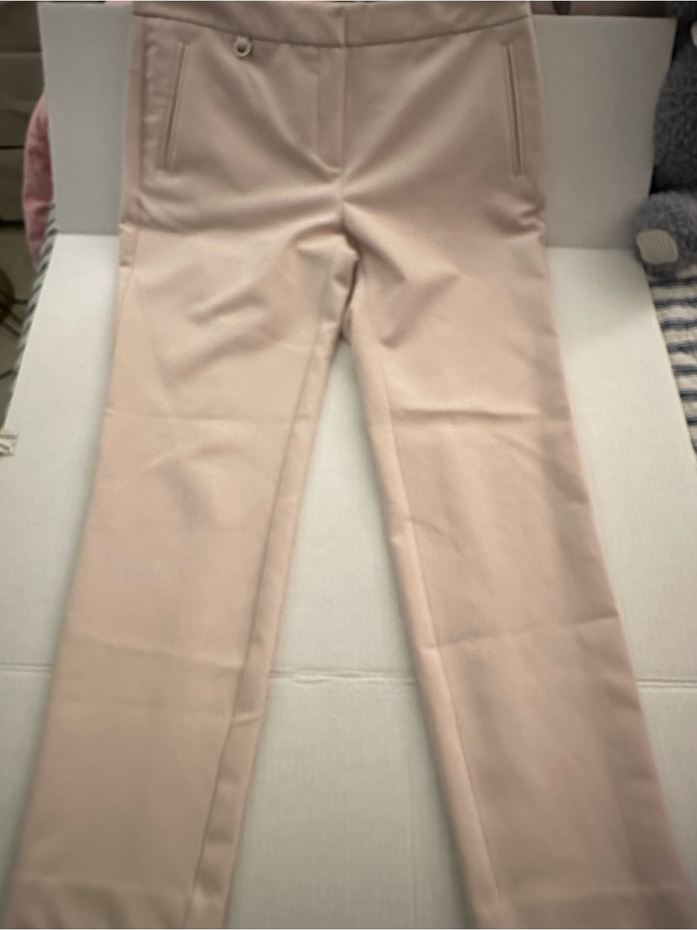 Adrianna Papell Cream Colored Straight-Leg Tailored Pants